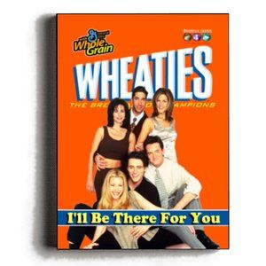 Framed FRIENDS NBC TV Show Wheaties Cereal Box Cover Parody Ross Rachel Monica +